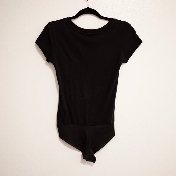 L'Agence Claire Bodysuit Black Basic Minimalist Brief Snap Button 100% Cotton XS - Picture 3 of 7